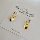 Heart Hoops Gold Filled Earrings
