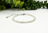 Morganite Bracelet Faceted 3MM w/Silver Color Clasp