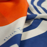 Workday Botanical Scarf | 100% Silk Bandana | Navy Rust