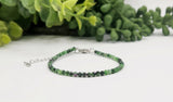 Ruby Zoisite Bracelet Faceted 3MM w/Silver Color Clasp,