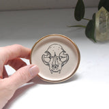 Cat Skull :(Frontal View): Tiny Decor Dish (3”)r