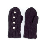 Haven Wool Mittens with Cable and Button Detail