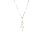 Lightning Bolt Charm Necklace: Sterling Silver