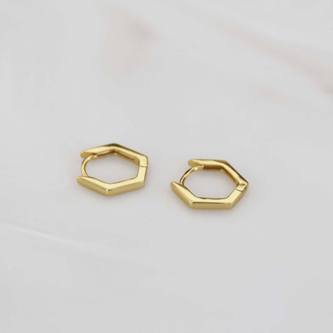 Mini Hexagon Hoop Earrings