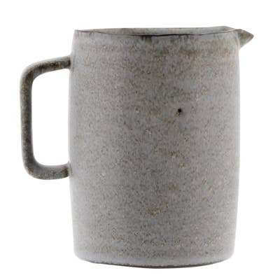 Tiburon Pitcher, Ceramic Light Grey Glaze