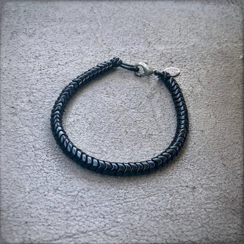 OUROBOROS COLLECTION: Black Snake Glass Bracelet