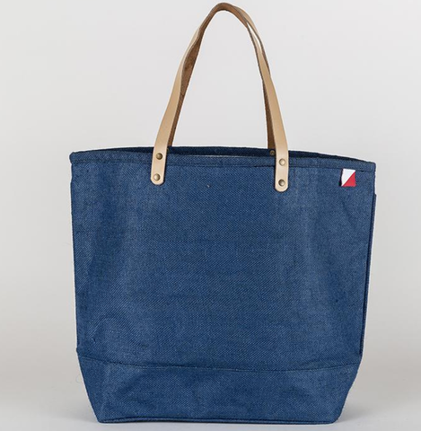 Big Jute Tote Bag with Leather Handles
