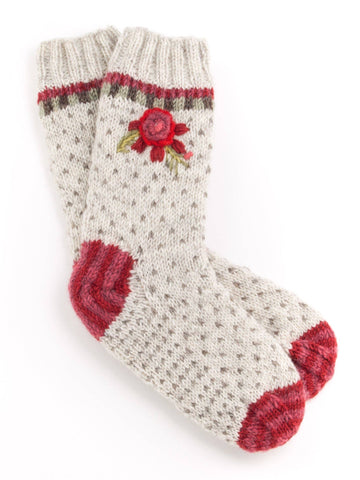 Aubrey - women's wool knit socks: Light Natural