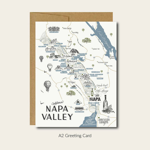 Napa Map Greeting Card