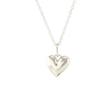 Puffy Heart Charm Necklace: Sterling Silver