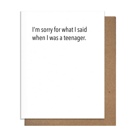 Sorry Teen - Mother's Day Card