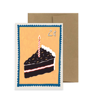 Happy Birthday Card - Vintage Stamp Series