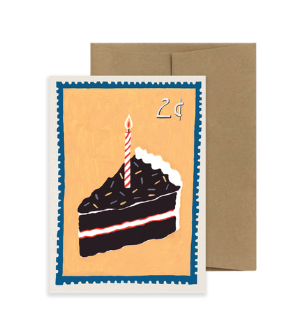 Happy Birthday Card - Vintage Stamp Series