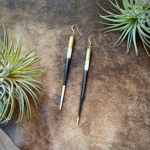 JACK COLLECTION: Porcupine Quill in Bullet Earrings Long
