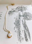 Milky Ivory and Gold Pendant Necklace