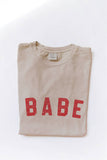 BABE Mineral Graphic Top: M / LT.TAN