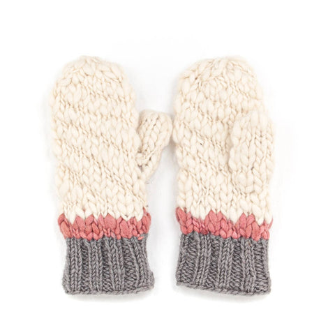 Queenie - women's wool knit mittens: Cream