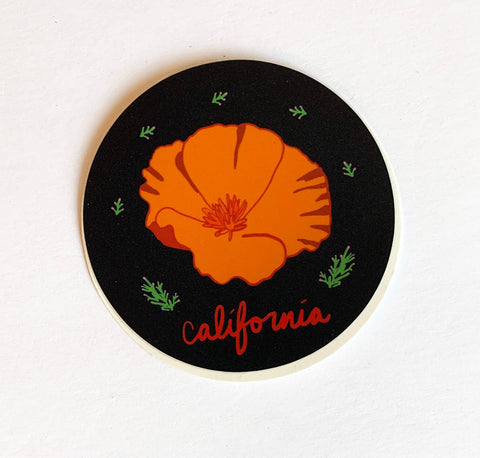 California Poppy Vinyl Sticker Souvenir
