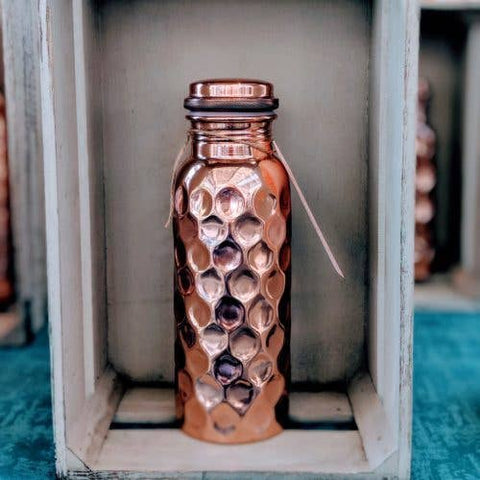 Small Hammered Copper Water Bottle