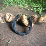 ROADHOUSE Leather 7-Strand Bracelet - Black/Brs