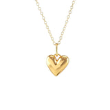 Puffy Heart Charm Necklace: 18K Gold Vermeil