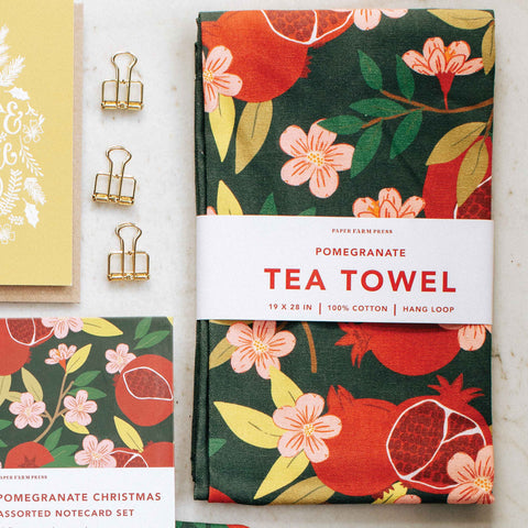 Holiday Pomegranate Tea Towel