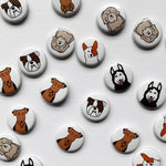 Dog 1-inch Buttons - Individual and Assorted