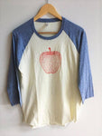 Apple Raglan Screen Printed Tshirt - large