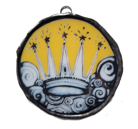 The Crown of Power - art glass - hand painted