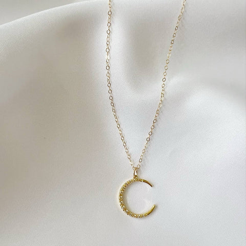 Luna Crescent Moon Celestial Gold Filled Necklace