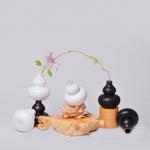 Black Semi-Matte Porcelain Mini Double Gourd Vase
