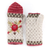 Aubrey - women's wool knit handwarmers: Light Natural