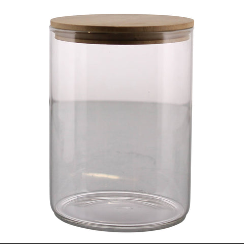 Finn Canister - Glass with Wood Lid - Med