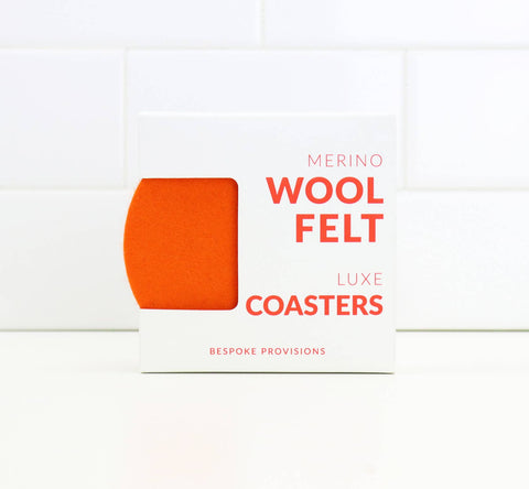 Wool Felt Coasters : Tangerine