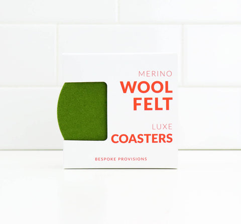 Wool Felt Coasters : Forest Green