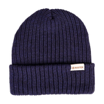 Rustek 100% Merino Double-Rib Beanie: Navy