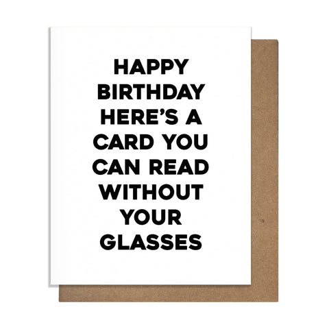 Read without Glasses - Birthday Card