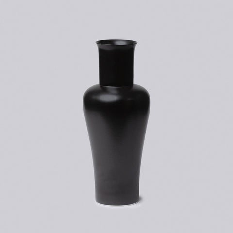 Black Semi-Matte Porcelain Black Vase - Lover