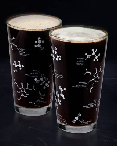 The Science of Beer Pint Glass Set of 2