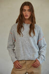 Grey Sweater with stitching - small