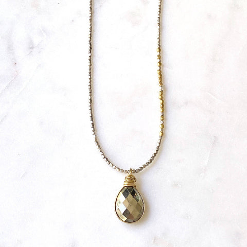 Madrona Infinity Necklace Pyrite