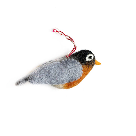 Robin Felt Wool Bird Ornament