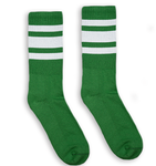 White Striped Socks | Forest Green