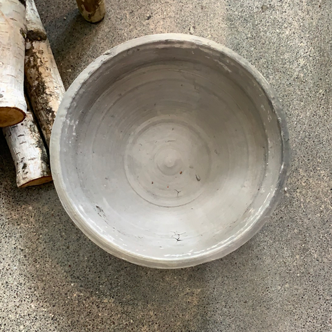 Rustic Terracotta Bowl - medium moss grey